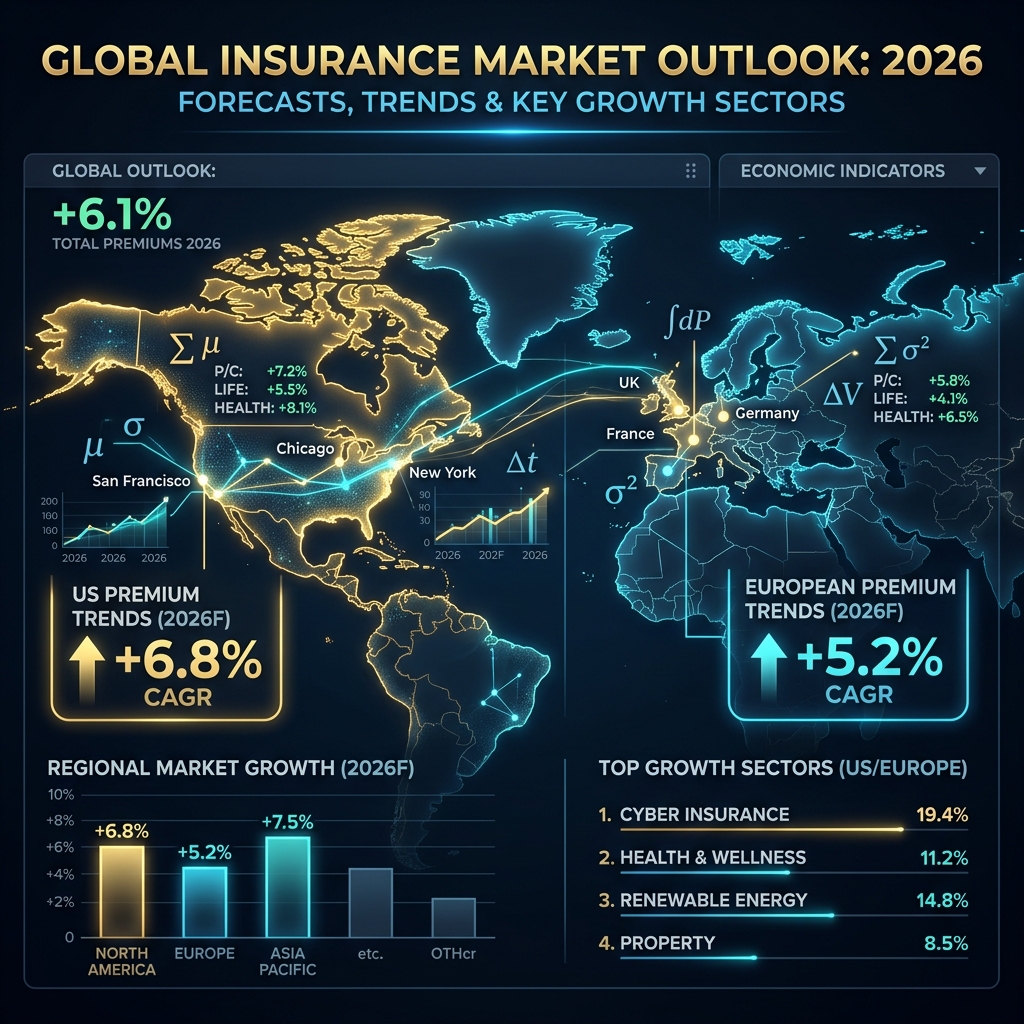 A business executive analyzing a digital dashboard displaying climate risk data and financial projections, symbolizing 2026 general liability and strategic risk management.